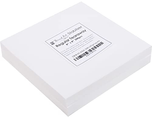 Threadart Tearaway Embroidery Stabilizer | 1.6 oz Medium Weight | 8 x 8 200 Precut Sheets | for Machine Embroidery | Additional Styles of Cutaway, Washaway, Tearaway, Sticky in Rolls and Precuts