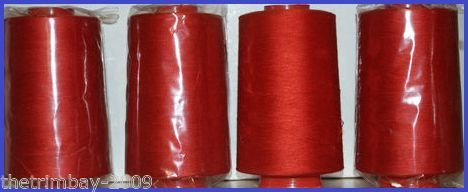 Red 29 Overlocking Sewing Machine Polyester Thread Four 5000 Yards Cones