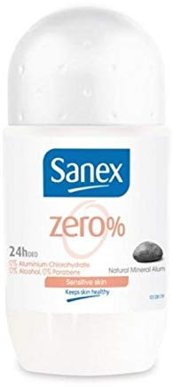 6 x SANEX Women Deo Roll-On Zero% Sensitive für empfindliche Haut - 50ml