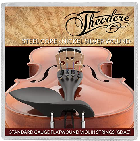 Theodore STA7-VLN Violin String Set - G,D,A, and E Strings - Steel Core, Flatwound with Nickel Silver and Ball Ends