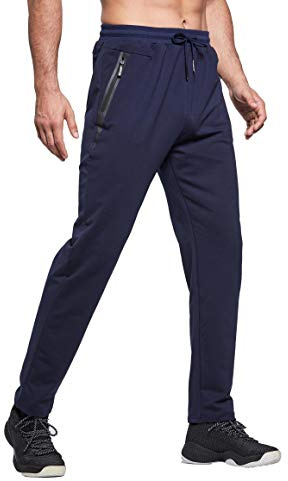 Tansozer Joggingbyxor Herr Träningsbyxor med Blixtlåsfickor Slim Fit