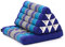 Leewadee Thai-Kissen Falt-Matratze Chill-Out Klapp-Matte Gepolsterte Lesestütze Boden-Liege-Matte mit Dreieck-Kissen Thai-Matte, Kapok, 75 x 50 cm, Blau
