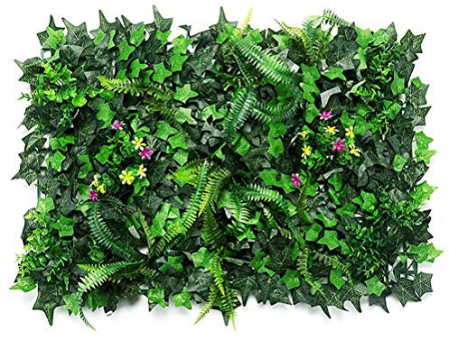 HWGING Artificial Boxwood Panels,UV Boxwood Hedge Wall Panels Artificial Grass Backdrop Wall,ivy Leaf Screening Roll Artificial Green Plant Simulation Green Grass Garden Screen