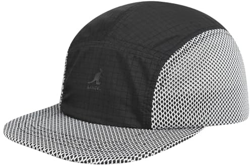 Kangol 5 Panel Keps by Damer/Herrar - sportkeps basebollkeps flat brim hatt med skärm Sommar Vår-sommar - One Size svart-grå