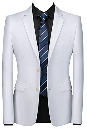 Homme Classique Manteaux Blazer Solides de Bal de Mariage à Un Bouton Poids léger Vestes de Costume d'affaires Dîner Chanteurs Blazers Manteaux Hauts de Couleur Unie