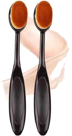 TUKEFEV 2 Pack Pennello Per Fondotinta Pincel De Maquillaje Polvo, Comodo Pinceles De Maquillaje De PéTalos Sin Rastro Herramienta Fina De Belleza Facial