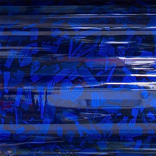 Finest Folia Forged Carbon 3D Folie Selbstklebende Carbonfolie für Auto Autofolie Car Wrapping Folie Dekoration Blasenfrei Fahrzeug folieren (Blau Glanz Forged Carbon, 0,3m x 1,52m)