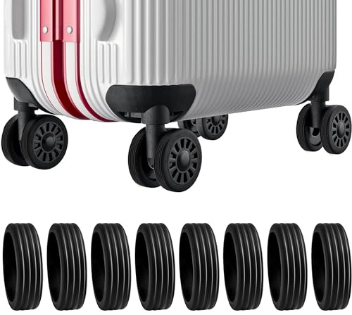 SEABABOO 8st silikon bagage hjul täcka bagage caster resväska casters täcka bagage täcka casters skydd silikon bagage hjul täcka bagage hjul minska buller och stötdämpning 5-8CM