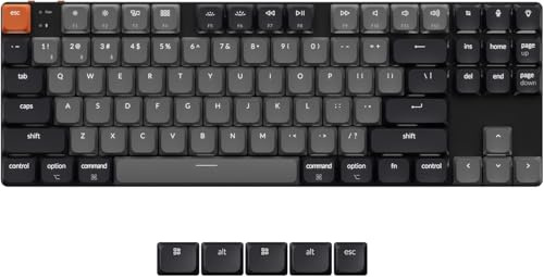 Keychron K1 Version 6 Clavier mécanique sans Fil, Bluetooth/USB-C, LED Blanche, QMK/Via Macros programmables, PBT Keycaps, pour Mac Windows, Gateron 2.0 Brown Switch