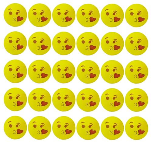 Regerly Balles de Ping Pong, 30 Pieces Balles de Emojis Table Tennis 40 mm pour l'Entraînement Et Les Jeux Décoration Jouets Animaux Adultes Et Enfants Jeux Boule