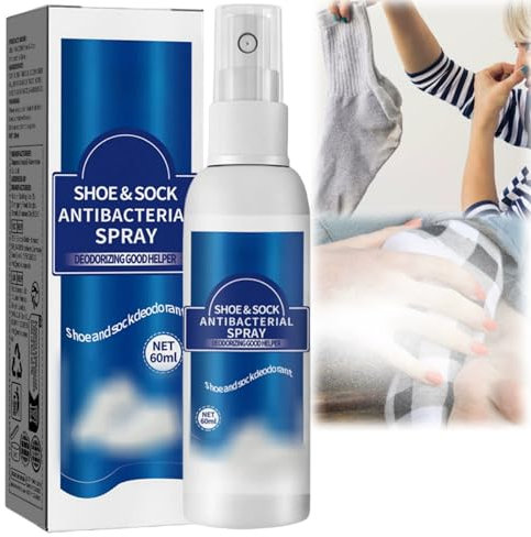 Shoe & Sock Antibacterial Spray,60ml Shoe Freshner & Deodriser Spray,Sh/oe Deodorizer Spr/ay,Natural Odour Eliminator for Smelly Feet,Foot Odor Spr/ay for Shoes and Feet, Fresh Sho/e Spra/y