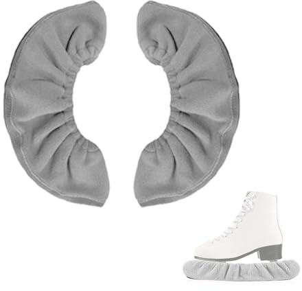 OIXYEY 1 Paire de Protege Lame Patin a Glace avec Serviette Microfibre, Manchon de Protection Réglable pour Lames de Patinage Hockey et Artistique, Évite les Rayures, Idéal Débutants et Experts (Gris)