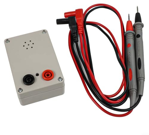 Besttoolifes Cicalino di prova di continuità con batteria da 9 V per testare cavi, fili, schede PCB e interruttori, visivo e audio, corrente circuito 20mA (C)