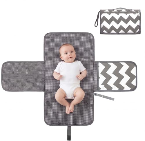 Portable Baby Changing Mat, Foldable Waterproof Travel Change Mat, Grey