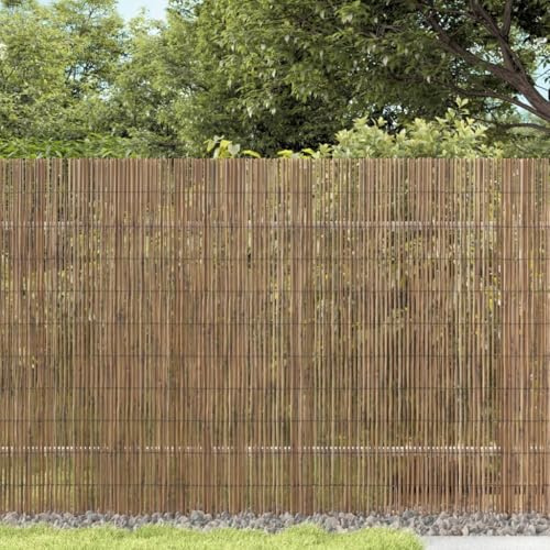 Valla de protección visual natural de juncos como valla de jardín de 4 metros de largo y estera de caña para terraza en las medidas 400 x 100 cm