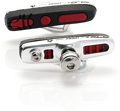 XLC Unisex – Erwachsene Bremsschuhe Cartridge Road BS-R04 4er Set 55 mm, Silber, Schwarz, Rot, 55Mm