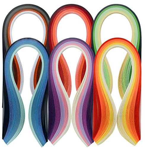 JUYA Multi-Color Quilling Strips Set 600 Strips 30 Colors 39cm Length/Strip Paper Width 7mm