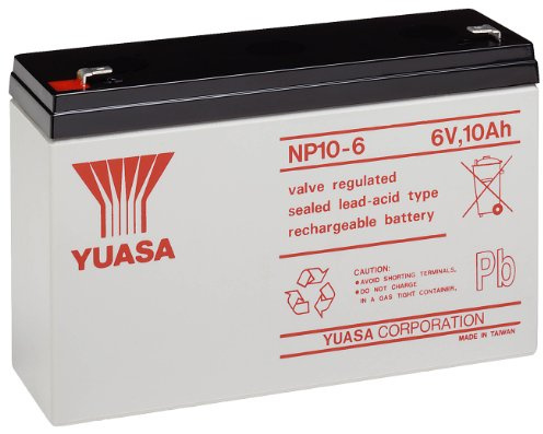 Yuasa NP10-6 Lead Battery 6V (Faston 187-4.8mm)