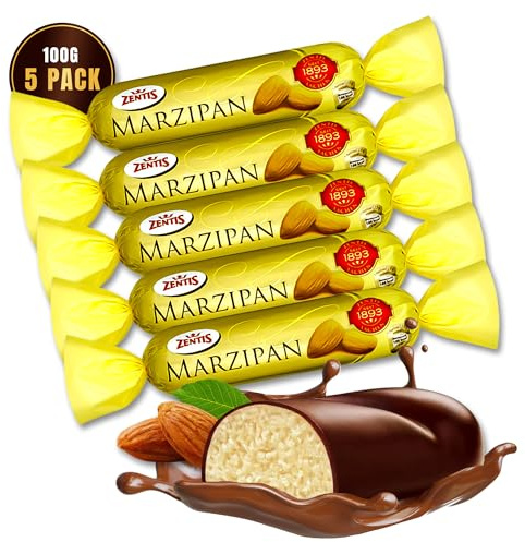 Zentis Dark Chocolate Coated Marzipan Bar 100g x5