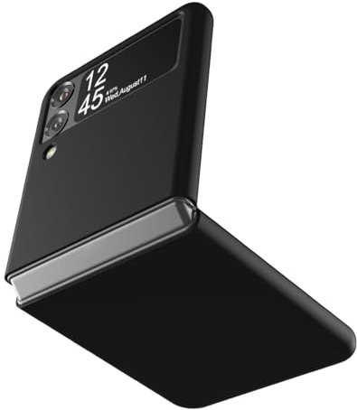 Cresee Hülle für Samsung Galaxy Z Flip 3 5G, Dünne Matte PC Case Handyhülle Schutzhülle Cover für Galaxy Z Flip3 2021, Schwarz