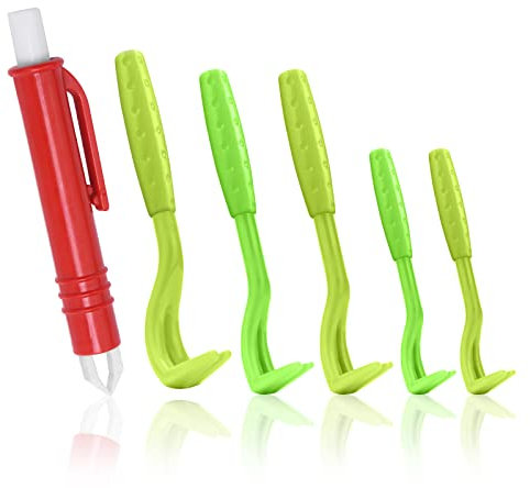 vsshe Zeckenentferner Set, 6er Set Zeckenheber Enthalten 5 Zeckenhaken und 1 Zeckenpinzette, Zeckenzange Zeckenschutz für Hund, Katze und Mensch