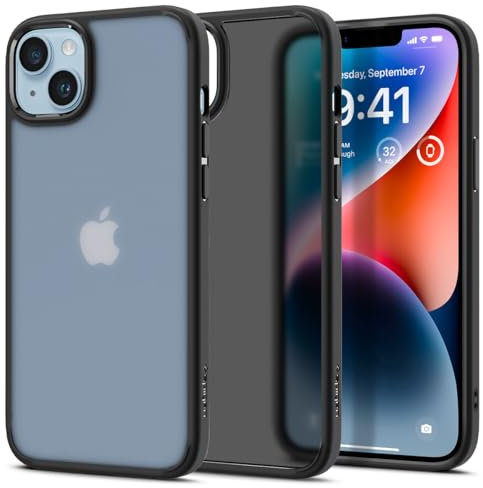 Spigen Ultra Hybrid Frost Hülle Kompatibel mit iPhone 14 [Speziell Entwickelt für iPhone 14] Case Handyhülle -Schwarz