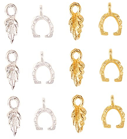 Airssory 200 Pcs 2 Colors Ice Pick Pinch Bails Hook Clip Bail Clasp Dangle Charm Bead Pendant Connector for Pendants Necklace Jewelry DIY Craft Making