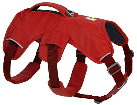 RUFFWEAR Mehrzweck-Hundegeschirr mit Griff, Web Master, verstellbares, Geschirr, 2 Leinenbefestigungen, für den täglichen Gebrauch, Red Sumac, XS