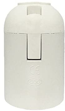 LEDSONE Pendant Lamp Holder Plastic White E27 Screw Type Light Bulb Socket Heat Resistant Pendant Fitting for DIY Lighting Standard Edison Screw ES Base Ideal for Home, Office, Commercial Use