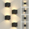ezmyma Wandleuchte Led Aussen & Innen 12W,3000K Warmweiß 4 Stücke Einstellbarer Wandlampe hauswand Schwarz LED Außenleuchten