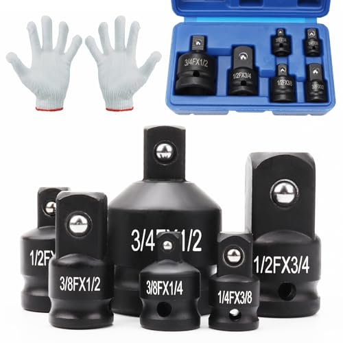 Wkmamo 6 Pcs Jeu de Douilles Adaptateurs, Adaptateur de Convertisseur de Douilles à Chocs, Adaptateurs pour Clé à Douille Réducteurs, Adaptateur De Douille, Réducteurs (Boîte bleue)