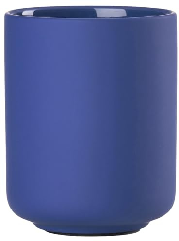 Zone Denmark Ume tandborstmugg, tandborsthållare, tandborstmugg, tillverkad av stengods/keramik, vackert & praktiskt badrumstillbehör, diameter 8,3 cm, höjd 10,3 cm, Indigo Blue (Blue)