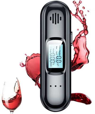 LYPPUL Alcootest Ethylotest Electronique, Mini Portable Éthylomètre Professionnel, Numérique Testeur d'alcool avec Ecran LCD d'Affichage, Capteur a Semi-conducteur Testeur d'alcool avec Alarme