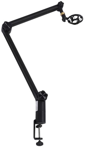 Mikrofonställ med Justerbar Arm, Skruvbas Adapter, för Podcast