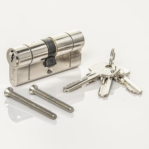 TSS High Security TS007 1 Star Euro Cylinder Lock, British Standard, Insurance Approved Barrel Lock and Key Sets. Supplied with 3 Keys. UPVC Door Locks. (35mm x 55mm (90mm Total))