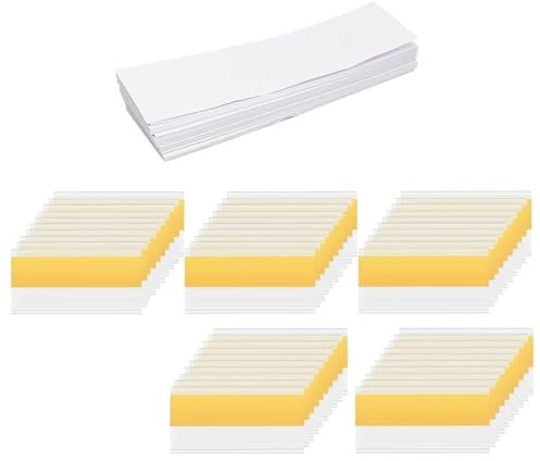 SHENGYIG Visitenkartentaschen Selbstklebend 50 Stück Etikettenhalter Selbstklebend 3 x 10 cm, Beschriftungsfenster Selbstklebend mit Blankopapier, Transparenter Preisschilder für Regale Bibliotheken