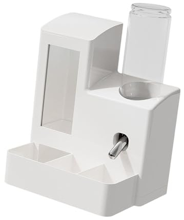 MagiDeal Distributeur Automatique d'eau et de Nourriture pour Hamster 3 en 1, Accessoires pour Animaux de Compagnie, Bol, Distributeur Automatique, Station, Bouteille Blanche de 120 ML