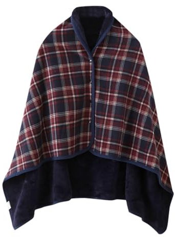 RUMAOZIA Poncho para hombre y mujer, bufanda de forro polar gruesa para invierno, chaqueta de punto, cárdigan para mujer, abrigo frontal abierto, manta de forro polar, cárdigan térmico de punto