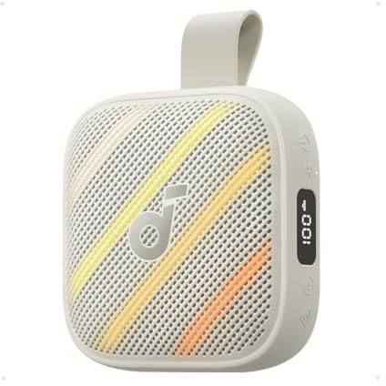 Soundcore Anker Boom Go 3i Portable Bluetooth Speaker, 15W Punchy Sound, 24H Playtime, IP68, BassUp 2.0, Emergency Charging, Bluetooth 6.0, Waterproof Speaker for Hiking/Cycling/Camping (Beige)