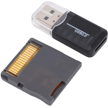 Gugxiom Carte de Jeu DS Dual Core, Cartouche R4 Revolution avec Adaptateur de Carte, Adaptateur de Flash de Jeu 3DS pour Nouveau 2DS 3DS LL XL NDSL NDSI MD GB GBC FC PCE (Gray)
