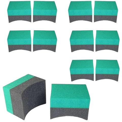 Hi-Tech Tire Dressing Applicator 12 Pack - Durable and Reusable, Contoured Tire Shine and Dressing Sponge for Your Car's Wheels