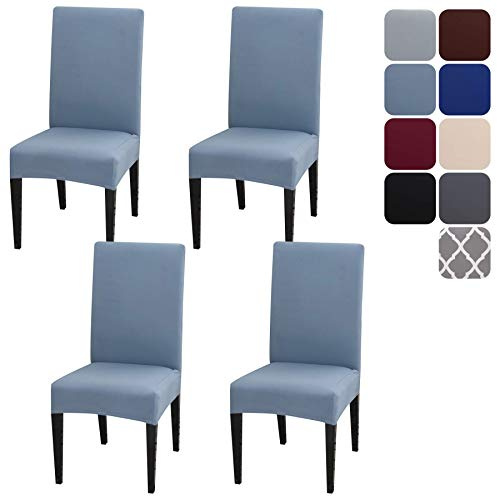 Aisprts Fundas Sillas de Comedor Pack 4, Fundas Sillas Ajustables, Fundas para Sillas Elástica, Funda Protectora de Silla Lavable para Hogar, Cocina, Hotel, Restaurante, Fiesta, Boda