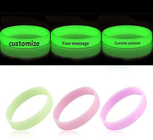 Benutzerdefinierte Leuchtende Silikon Armbänder Coole Dinge Armband Gummi Armbänder Silikon Armband Personalisierte Herren Frauen Silikon Armbänder Armbänder Gummi Multicolor Glühen im Dunkeln, 8 27