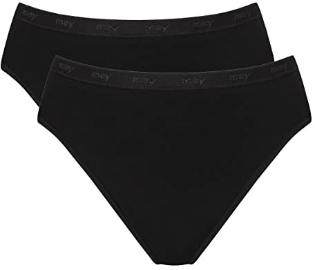 Mey 2-pack jazzbyxor för kvinnor – trosor med mycket elastiska sömmar – underbyxor av superkammad pima-bomull – underkläder, 89603-P2, 2 x svart, 40