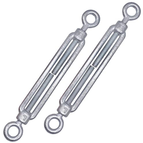 Spannschloss Drahtspanner M8, verstellbare Spannschlösser Öse und Öse, Seilseilspannung (2 Stück, M8)