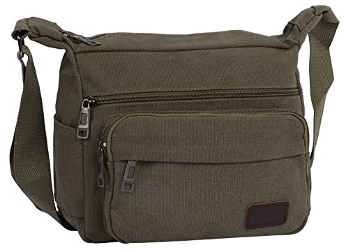NiCoLa Shoulder Bags Canvas Messenger Bag for Men, Medium Crossbody Bags with Multiple Pockets, Shoulder Bag for Working Dog Walking Cycling Daily Use