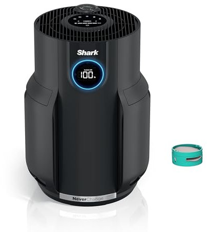 Shark HP152 NeverChange Air Purifier, 5-Year Filter, Save $300+ on Filter Replacements, Large Room, 650sq. Odor Neutralizer Technology, Captures 99.98% of Particles,