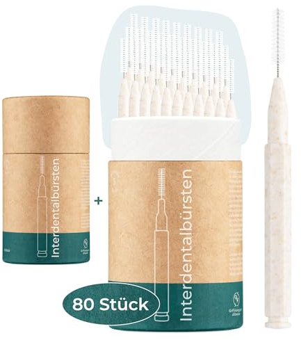VIGOROUS® 80 Stk. Vorteilspack nachhaltige Interdentalbürsten - ISO 3, 0,6 mm - Zahnzwischenraumbürsten für gründliche Zahnreinigung Zwischenräume - Dentalbürsten - praktische Zwischenraum Zahnbürsten