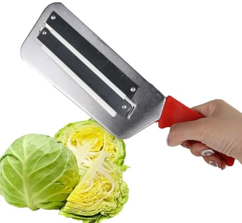 Coltelli per affettare il cavolo, lame a doppia fetta, affettatrice di cipolla e carota, pelapatate, 2 lame durevoli per affettare verdure, coltelli per la pulizia delle squame di pesce, affettatrice