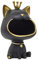HOME DECO FACTORY, HD0158, Elegante Statua Vuota di Gatto Nero, Pratico Oggetto Decorativo per Chiavi e Gioielli, Design Moderno, Materiali durevoli, Taglia Unica, Nero e Oro